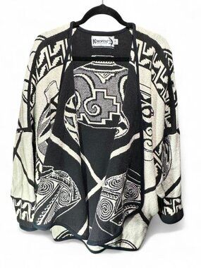 Kokopelli Mexico Collection Jacket Womens Medium Open Front Tapestry Relaxed Fit